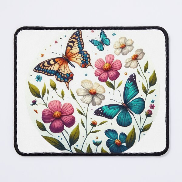 Item preview, flowers with butterflies landscape floral flowers background designed and sold by Expressions-Sel.
