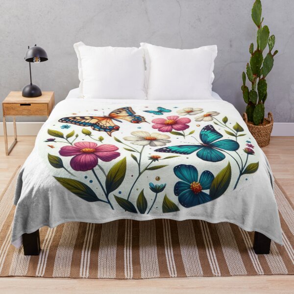 Item preview, flowers with butterflies landscape floral flowers background designed and sold by Expressions-Sel.