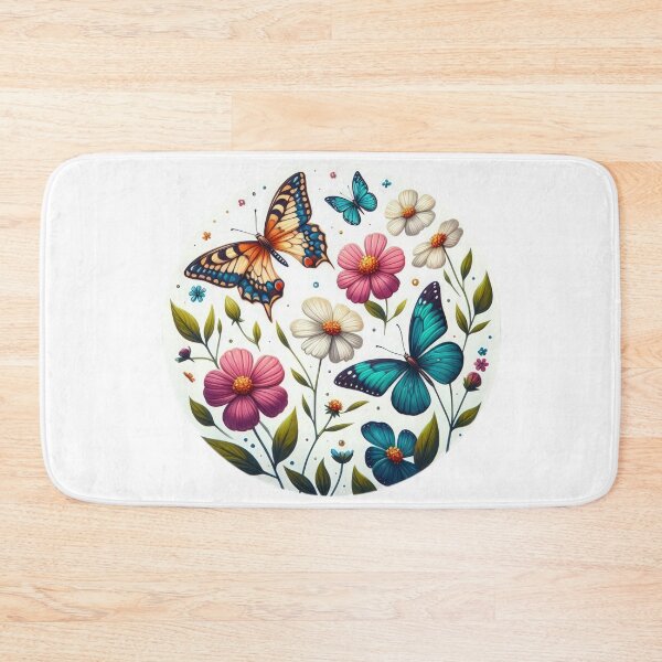 Item preview, flowers with butterflies landscape floral flowers background designed and sold by Expressions-Sel.