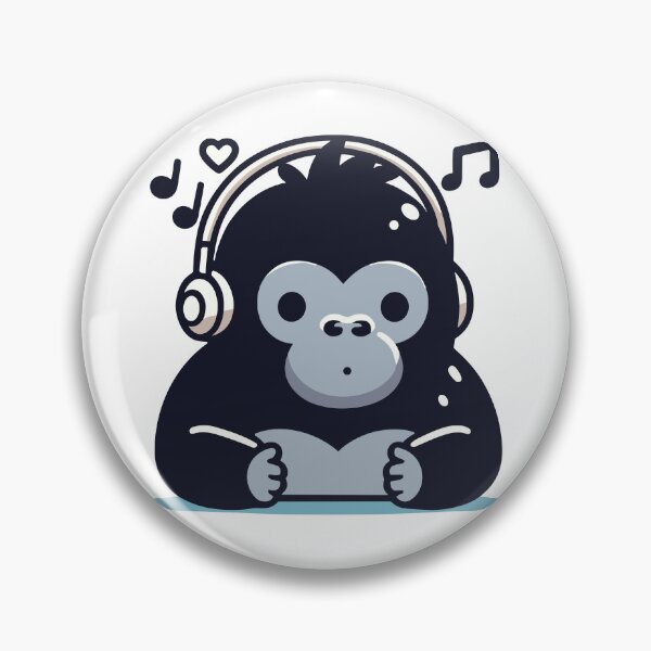 Item preview, Cute Gorilla Listening To Music designed and sold by BluRockDesigns.