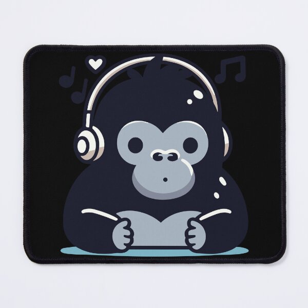 Item preview, Cute Gorilla Listening To Music designed and sold by BluRockDesigns.