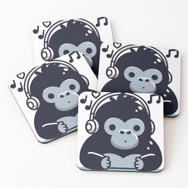 Item preview, Cute Gorilla Listening To Music designed and sold by BluRockDesigns.