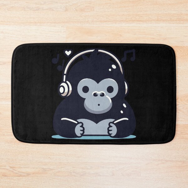 Artikelvorschau, Niedlicher Gorilla, der Musik hört entworfen und verkauft von BluRockDesigns.