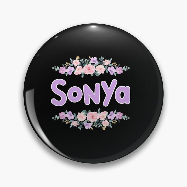Item preview, Purple Flower Sonya Name Label (Black) designed and sold by NormadWorld.
