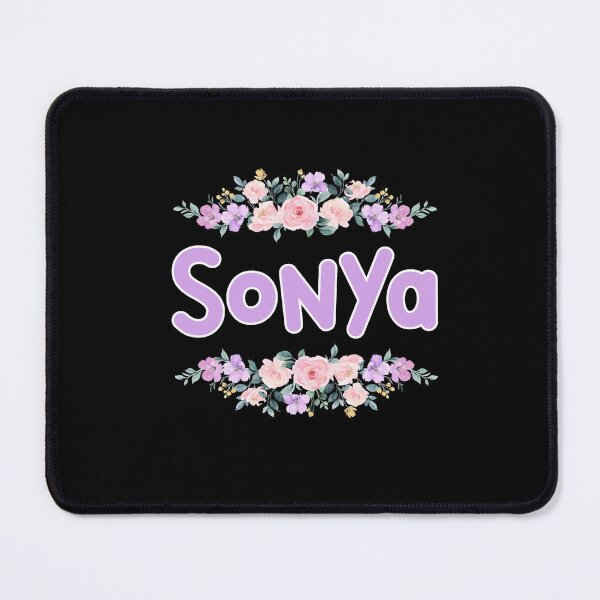 Item preview, Purple Flower Sonya Name Label (Black) designed and sold by NormadWorld.