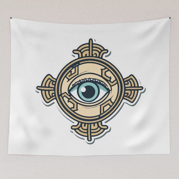 Item preview, All-Seeing Cyclops Eye with Greek Key Border designed and sold by NiftyWrx.