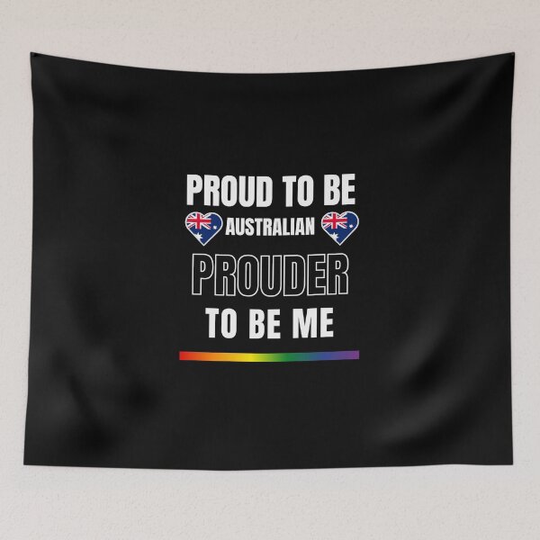 Item preview, LGBTQ Proud To Be Australian, Prouder To Be Me T-Shirt, Australian T-Shirt, Australian Flag Tees, Rainbow Stripe T-Shirt, Support Australia Tees, Sport Tees, Pride Tees, Australia Flag Heart, designed and sold by PrideBeProud.