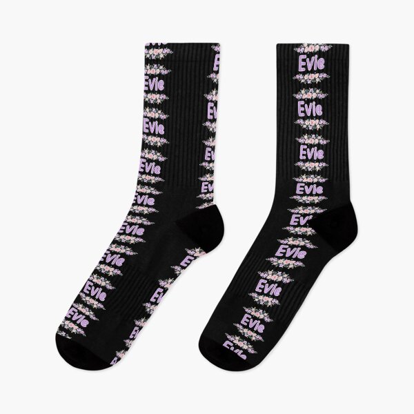 Item preview, Purple Flower Evie Name Label (Black) designed and sold by NormadWorld.