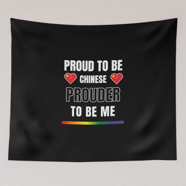 Item preview, LGBTQ Proud To Be Chinese, Prouder To Be Me T-Shirt, Chinese T-Shirt, Chinese Flag Tees, Rainbow Stripe T-Shirt, Support China Tees, Sport Tees, Pride Tees, China Flag Heart, designed and sold by PrideBeProud.