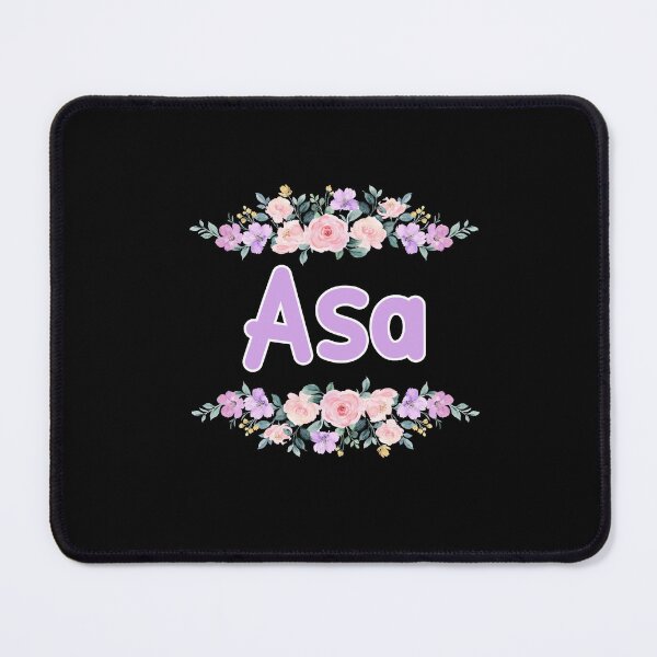 Item preview, Purple Flower Asa Name Label (Black) designed and sold by NormadWorld.