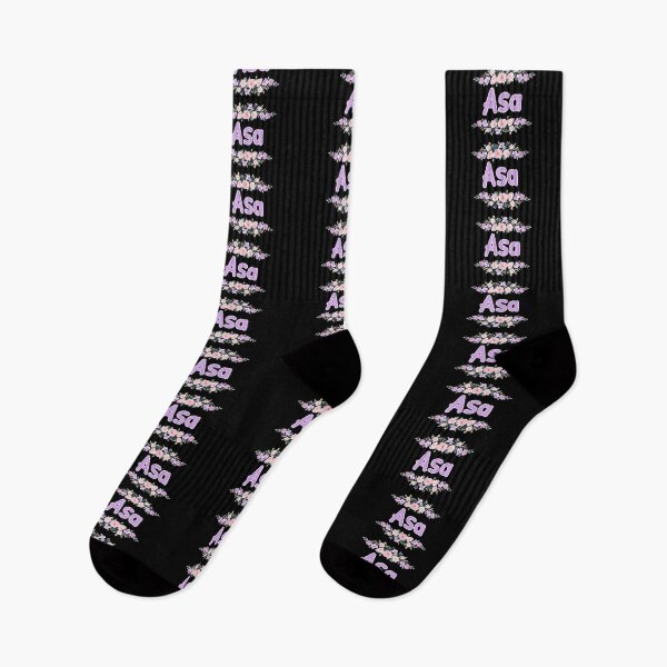 Item preview, Purple Flower Asa Name Label (Black) designed and sold by NormadWorld.