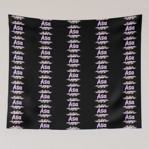 Item preview, Purple Flower Asa Name Label (Black) designed and sold by NormadWorld.