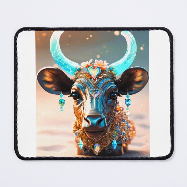 Item preview, wildebeest head, mammal, decorated with stones designed and sold by janjacbu.