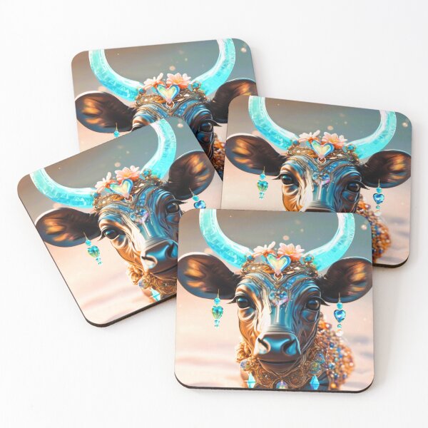 Item preview, wildebeest head, mammal, decorated with stones designed and sold by janjacbu.