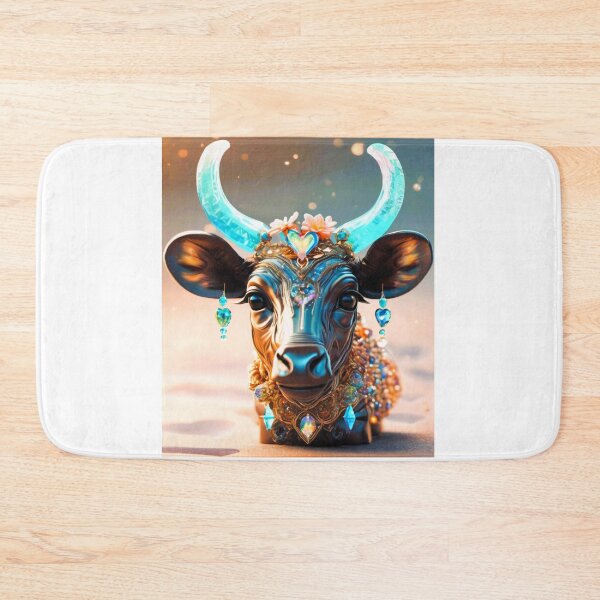 Item preview, wildebeest head, mammal, decorated with stones designed and sold by janjacbu.