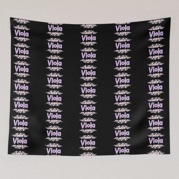 Item preview, Purple Flower Viola Name Label (Black) designed and sold by NormadWorld.