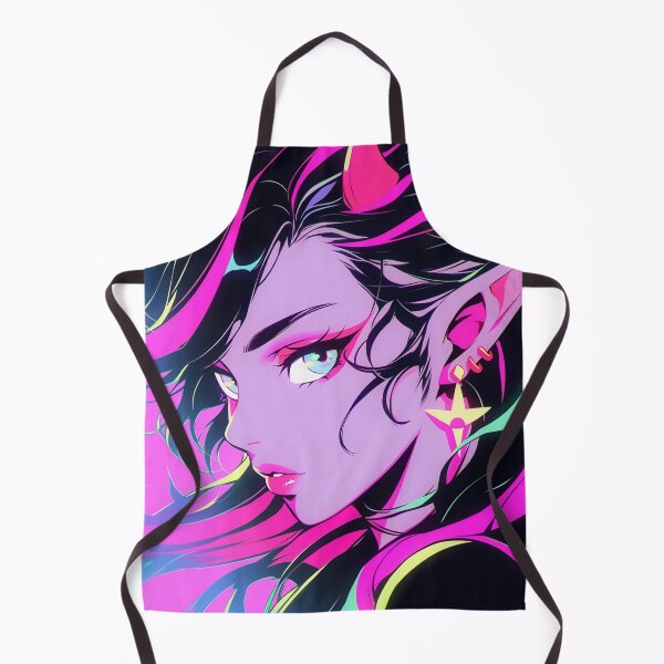 Item preview, Neon Cyber Horns Anime Girl designed and sold by bubblegoth.