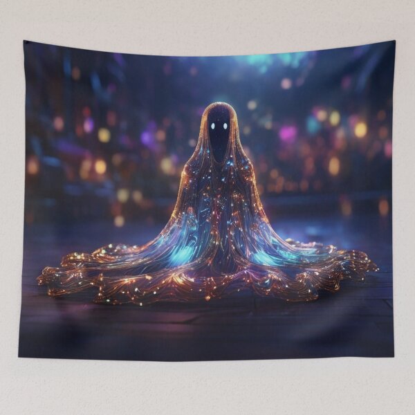 Item preview, Ethereal digital ghost floats in a glitzy zenith. designed and sold by Cherryblossom50.