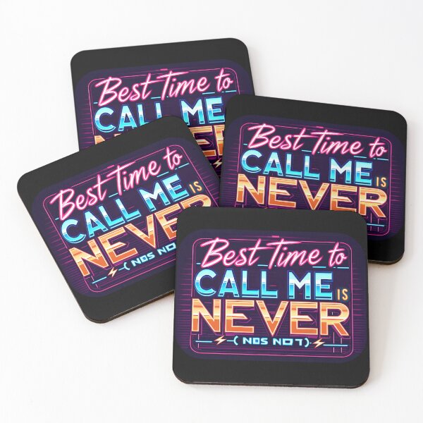 Item preview, Best Time To Call Me is Never , typography, retro designed and sold by maxmaj.