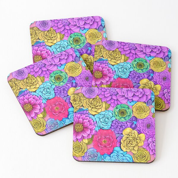 Item preview, Multicolored pink flower patterns designed and sold by Astralia.