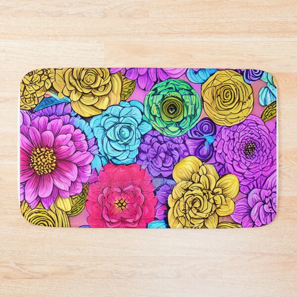 Item preview, Multicolored pink flower patterns designed and sold by Astralia.