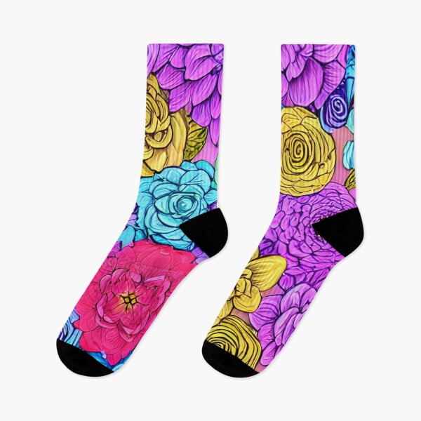 Item preview, Multicolored pink flower patterns designed and sold by Astralia.