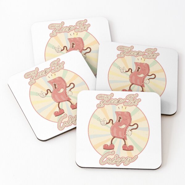 Item preview, Keep It Crispy Retro Bacon Mascot designed and sold by DesignRoastery.