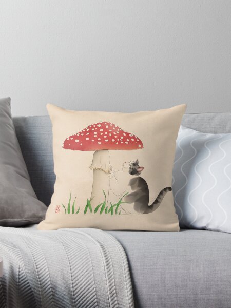 Artikel-Vorschau von Katze mit Fliegenpilz, designt und verkauft von Broccoli  Cat Art.