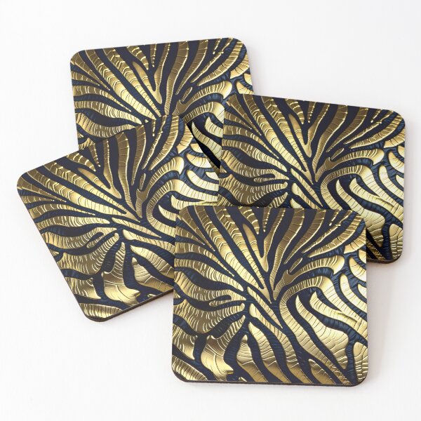 Item preview, Abstract Golden Zebra Skin Pattern designed and sold by TheArtOfPat.