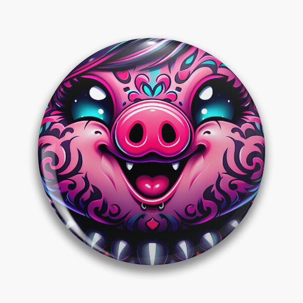 Item preview, Gothic Happy Smiling Pig designed and sold by ArtadoraDesignz.