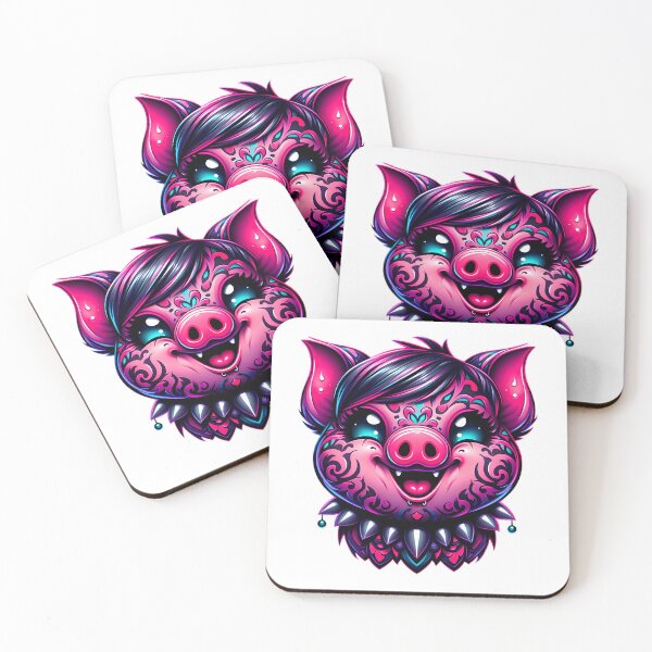 Item preview, Gothic Happy Smiling Pig designed and sold by ArtadoraDesignz.