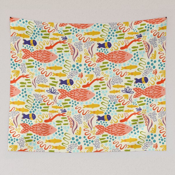 Item preview, Colorful Fish Ocean Scene Pattern designed and sold by GraceMakes03.