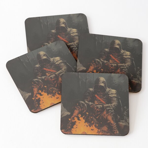 Item preview, CAMPFIRE - DARK FANTASY ART STYLE KNIGHT  designed and sold by VistaThreadsCo.