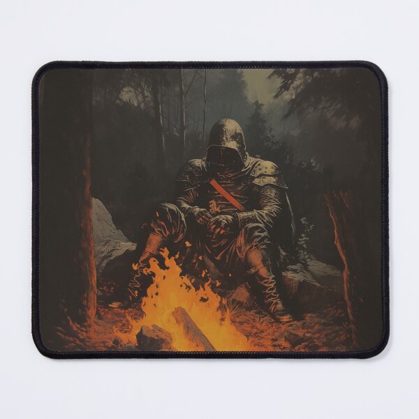 Item preview, CAMPFIRE - DARK FANTASY ART STYLE KNIGHT designed and sold by VistaThreadsCo.