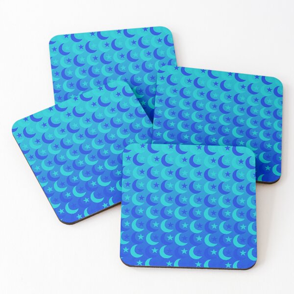 Item preview, Light & Dark Blue Crescent Moon/Star Pattern designed and sold by ShaunSandhu.