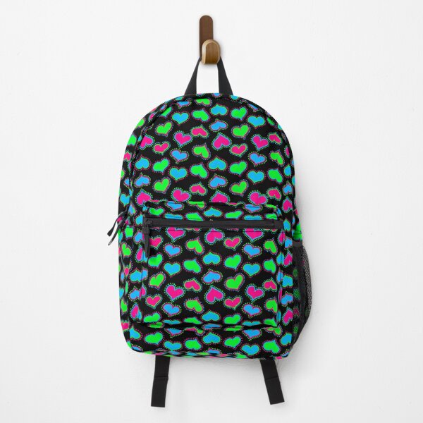 Item preview, Polka dot hearts (vibrant neon) designed and sold by WanderingMind-.