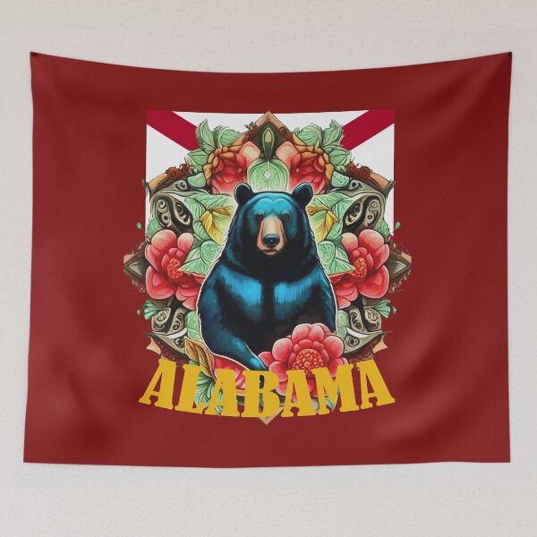 Item preview, Black Bear, Camellia And Hydrangea Alabama State designed and sold by taiche.