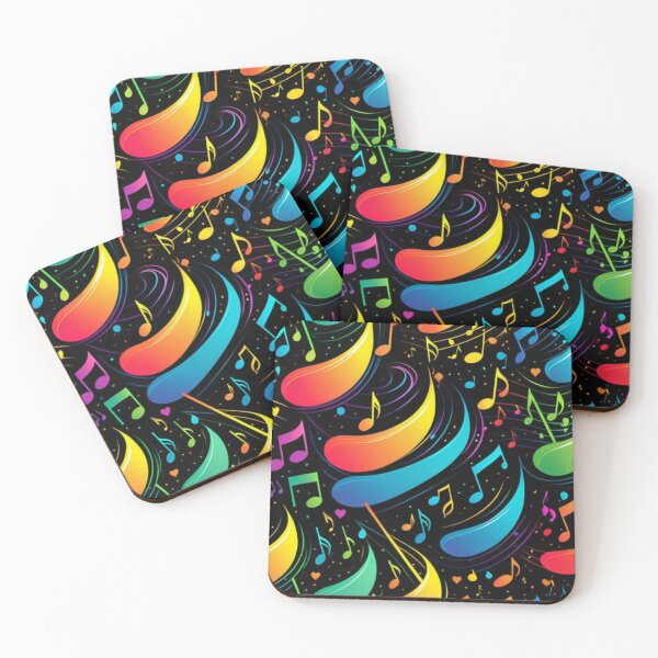Item preview, Musical notes in fluorescent colors designed and sold by Artbellachi.