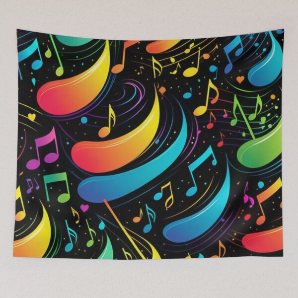 Item preview, Musical notes in fluorescent colors designed and sold by Artbellachi.