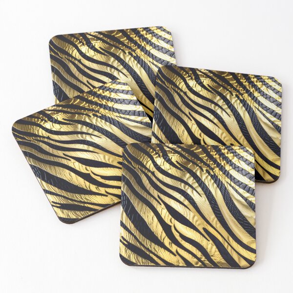 Item preview, Abstract Golden Zebra Skin Pattern designed and sold by TheArtOfPat.