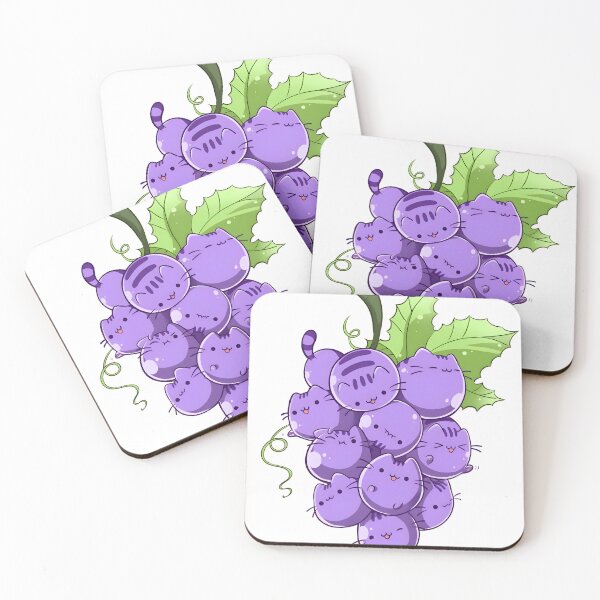 Item preview, cute and kawaii grape cat designed and sold by Isa00j.