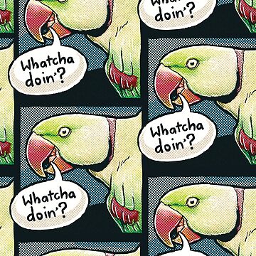 Artwork thumbnail, Alexandrine Parakeet Comic Style Sticker by MaratusFunk