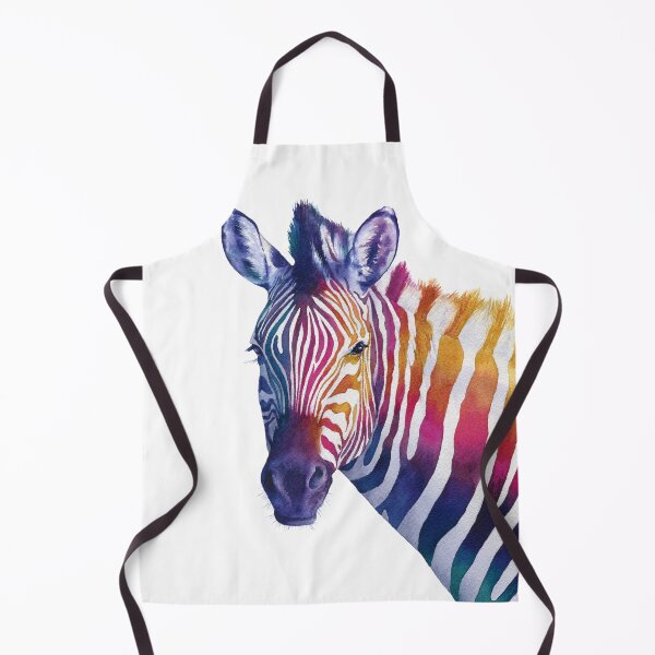 Sunset Rainbow Zebra Apron