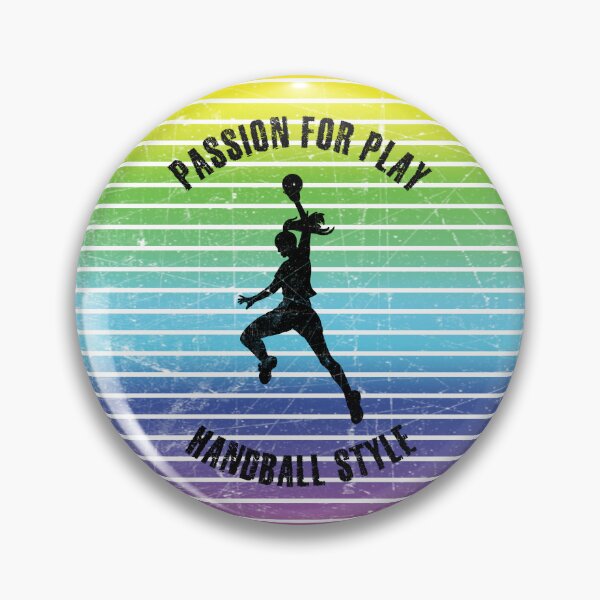 Item preview, Black silhouette of a woman with a handball against the background of rainbow stripes designed and sold by HarridanCreates.
