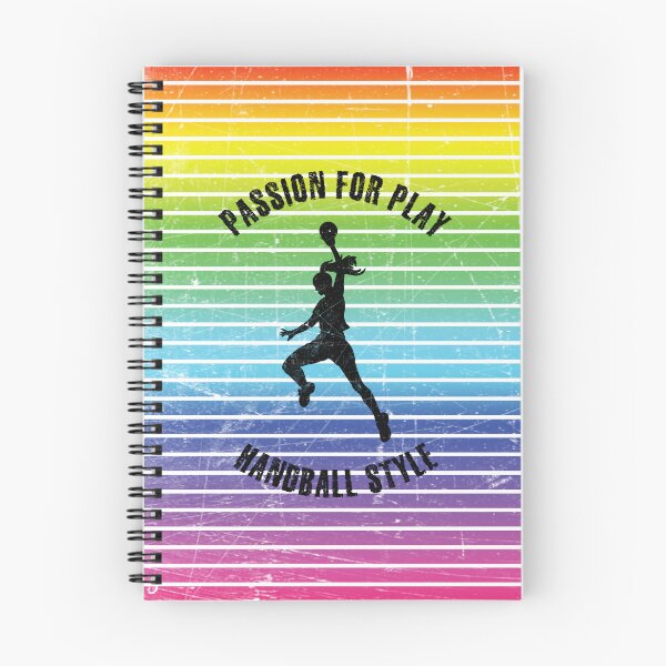 Item preview, Black silhouette of a woman with a handball against the background of rainbow stripes designed and sold by HarridanCreates.