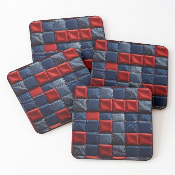 Item preview, Blue And Red Abstract Denim Pattern designed and sold by TheArtOfPat.
