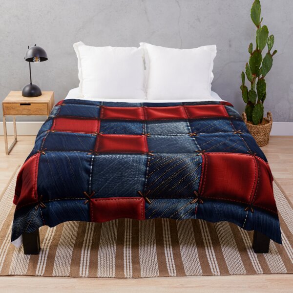 Item preview, Blue And Red Abstract Denim Pattern designed and sold by TheArtOfPat.