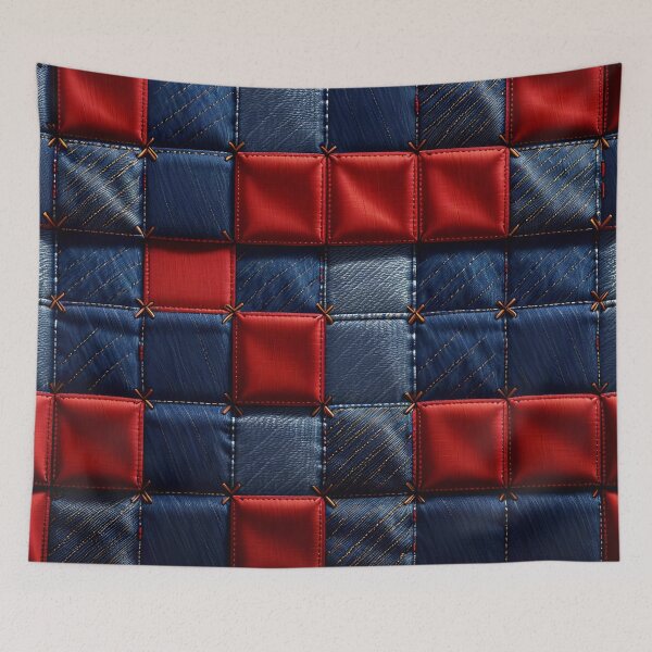 Item preview, Blue And Red Abstract Denim Pattern designed and sold by TheArtOfPat.