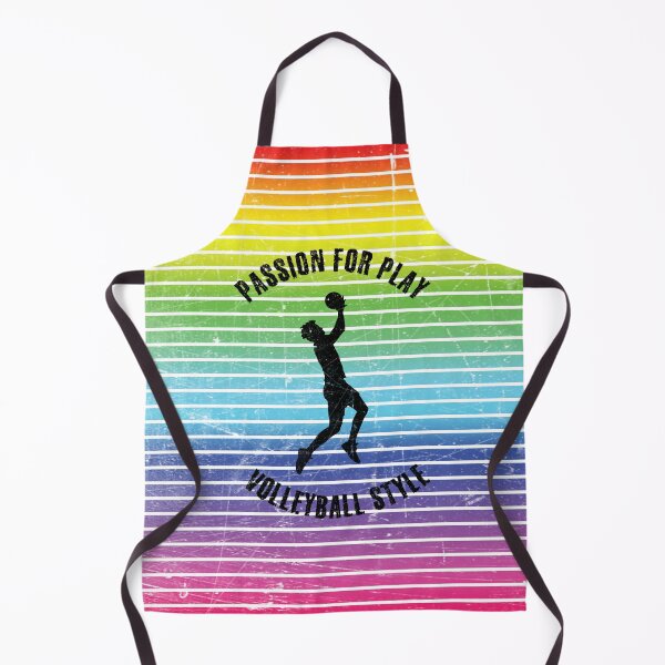 Item preview, Black silhouette of a volleyball player against the background of rainbow stripes designed and sold by HarridanCreates.