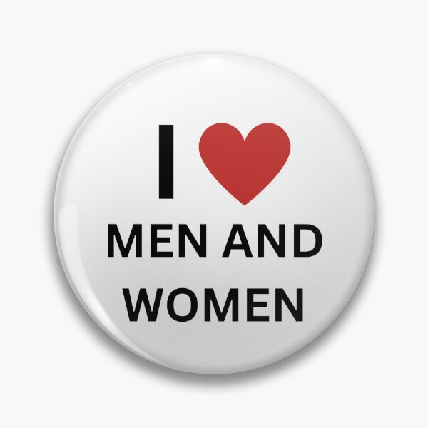 Artikelvorschau, Ich liebe Männer- und Frauen-Pin-Button entworfen und verkauft von abicraftsalot.
